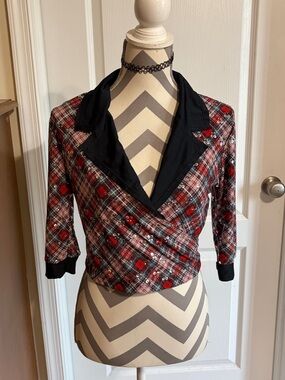 Revolution Dance Wear Plaid Sequin Top